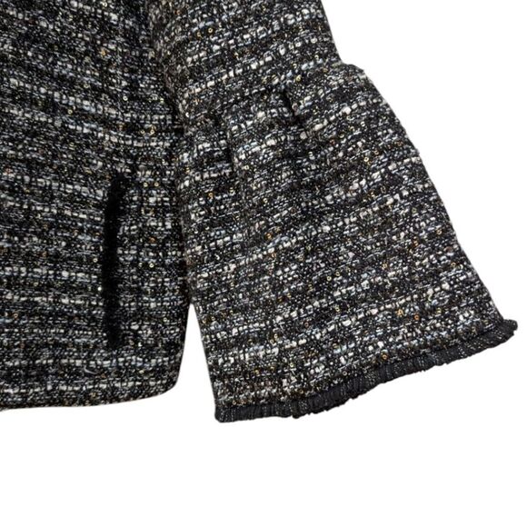 J. Crew Belle Sequin Tweed Jacket Women's Size 0 H2293 Black/White - Picture 6 of 11